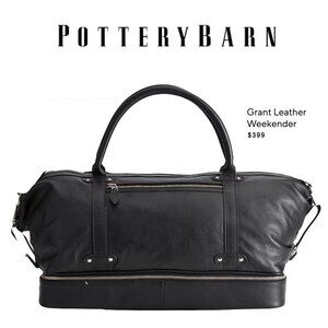 Pottery Barn  Grant Leather Weekender